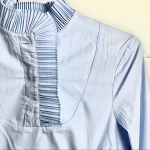 H&M blue ruffle blouse